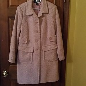 Levine Classic pink herringbone coat
